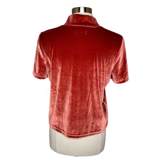 Madewell Velvet Mockneck Tee in Burnished Rust Women’s Size‎ Large - Picture 3 of 10
